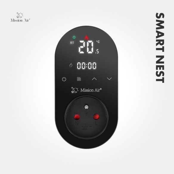 SMART NEST WiFi Plug-In Thermostat | Programmable, Smart App, Black