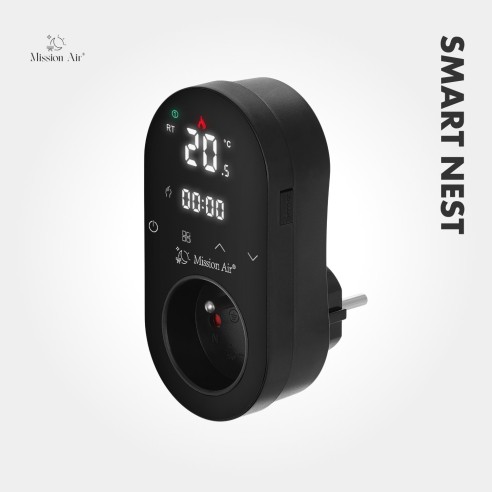 SMART NEST WiFi Plug-In Thermostat | Programmable, Smart App, Black