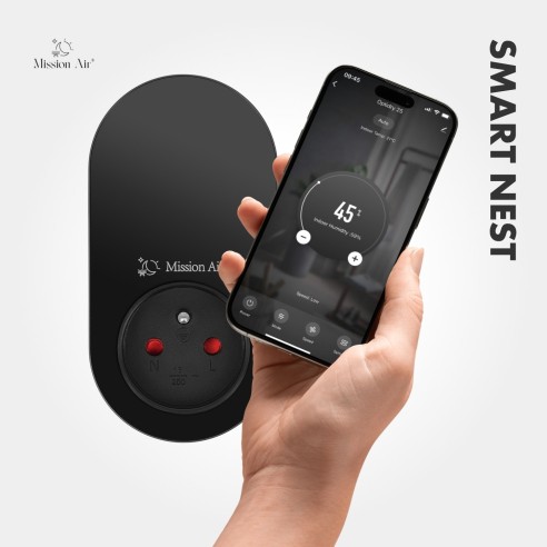 SMART NEST WiFi Plug-In Thermostat | Programmable, Smart App, Black