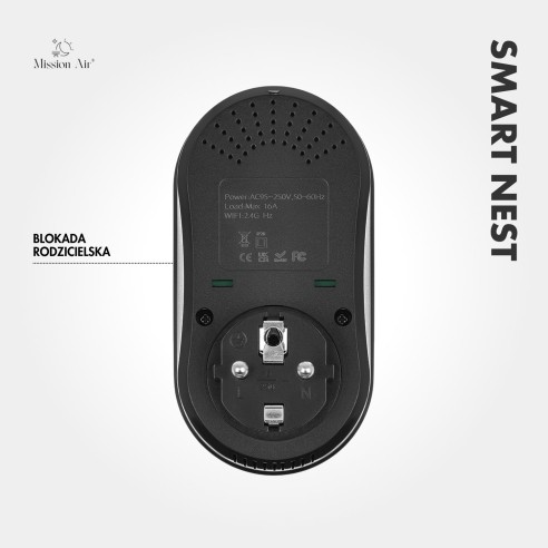 SMART NEST WiFi Plug-In Thermostat | Programmable, Smart App, Black