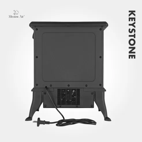 KEYSTONE 1800 W Electric Fireplace | LED Flame Effect, Black