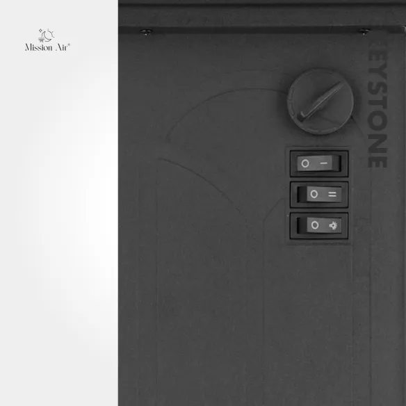 KEYSTONE 1800 W Electric Fireplace | LED Flame Effect, Black