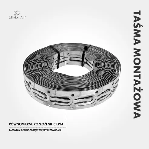 Taśma montażowa do kabli grzewczych zwinięta