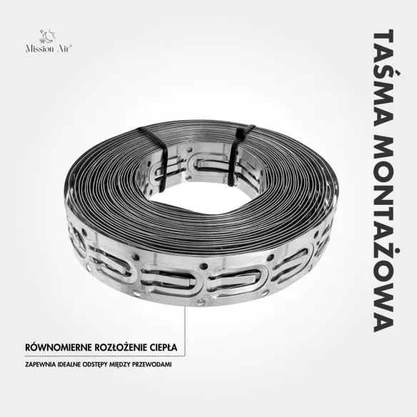 Taśma montażowa do kabli grzewczych zwinięta