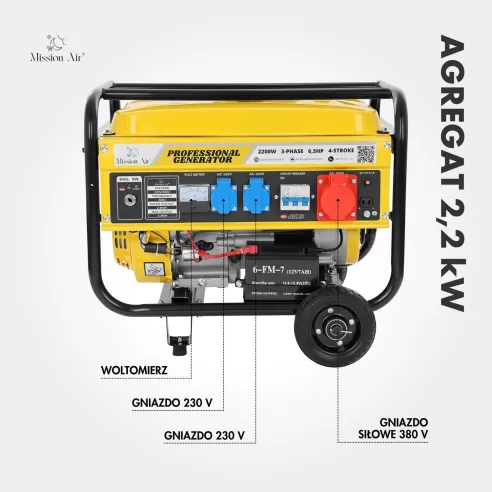 Agregat prądotwórczy 2,2 kW – panel sterowania