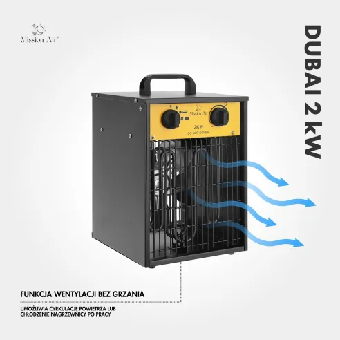 Nagrzewnica powietrza DUBAI 2000W nawiew