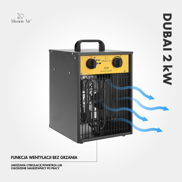 DUBAI 2000 W Electric Air Heater | PTC, Portable