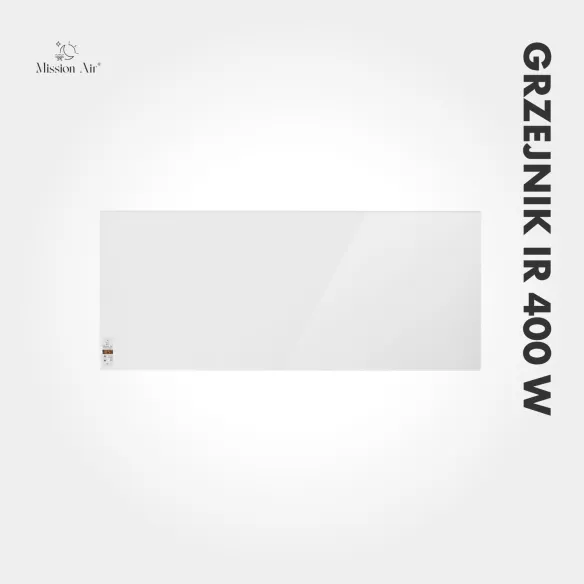 IR 400 W Infrared Heater | Panel with Thermostat, White