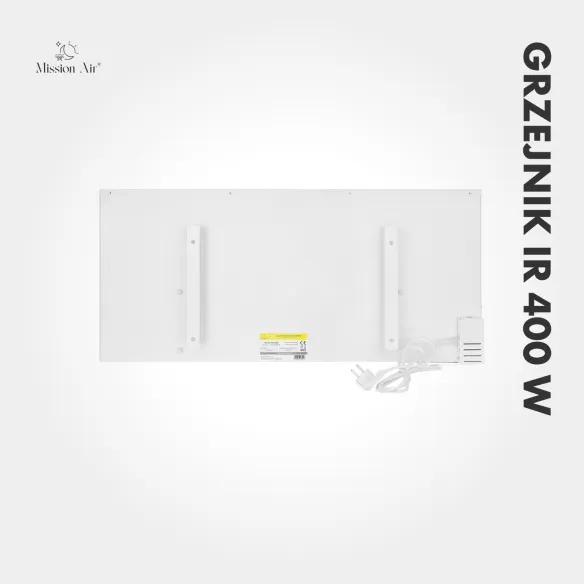 IR 400 W Infrared Heater | Panel with Thermostat, White