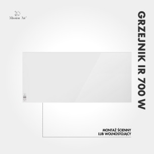 IR 700 W Infrared Heater | Freestanding or Wall-Mounted, White