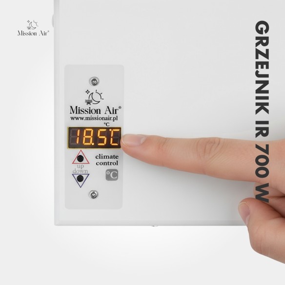 IR 700 W Infrared Heater | Freestanding or Wall-Mounted, White