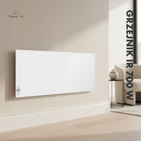 IR 700 W Infrared Heater | Freestanding or Wall-Mounted, White