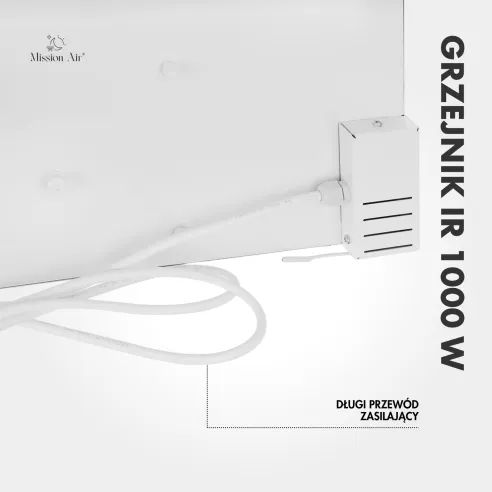 Grzejnik IR 1000 W – przewód zasilający