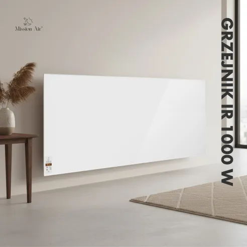 Grzejnik IR 1000 W – montaż na ścianie w pomieszczeniu