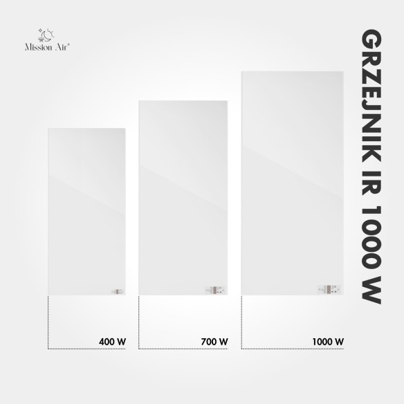 IR 1000 W Infrared Heater | Side Thermostat, White