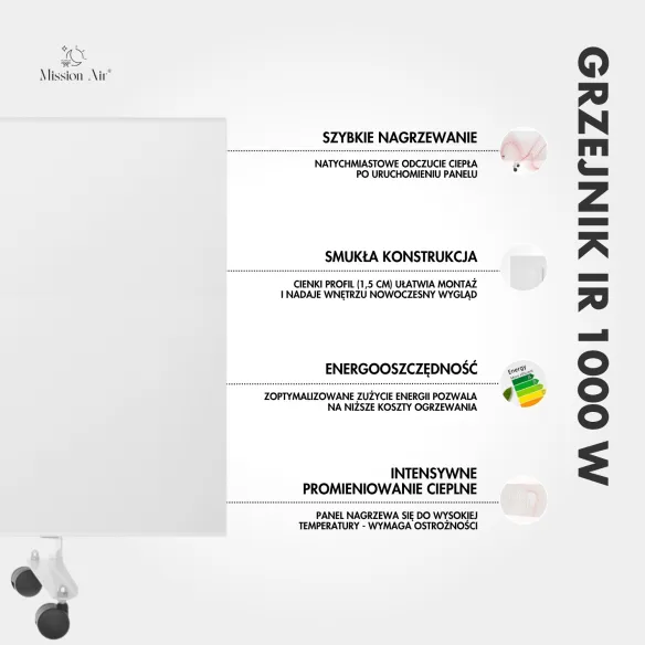 Grzejnik na podczerwień IR 1000 W – opis funkcji