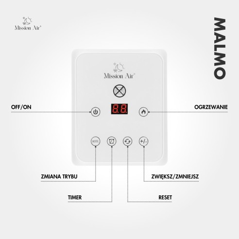 MALMO 2400 W PTC Column Fan Heater | White
