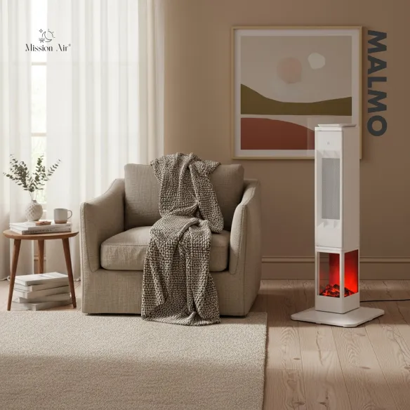 Termowentylator MALMO biały w salonie