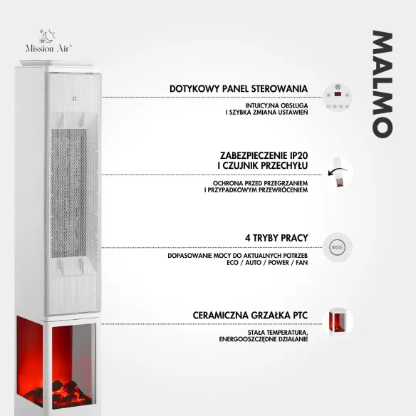 Obudowa termowentylatora MALMO biały